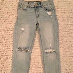 Garage boyfriend distressed light wash jeans